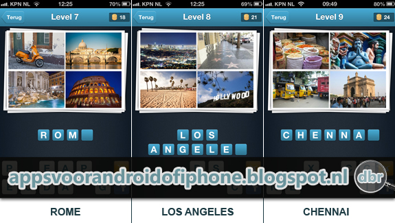 Apps voor Android of iPhone: City Quiz level t/m 30: cheats, hints, hulp, oplossingen en antwoorden
