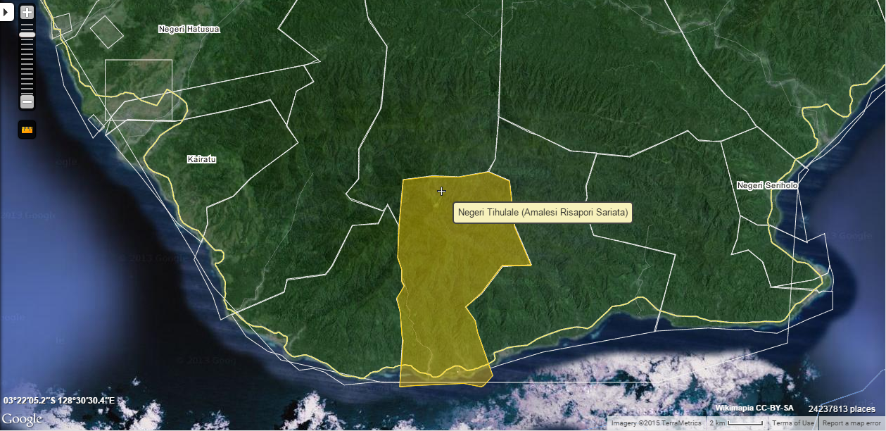 Foto Negeri Tihulale Dalam Peta (Satelit Wikimapia)