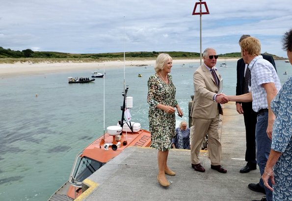 Prince Charles and Camilla, Duchess of Cornwall visited Isles of Scilly and met with and those on holiday on the island