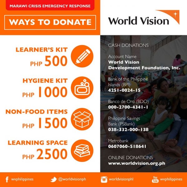 Manila Life World Vision Appeals For Donations To Help Displaced Manila Life World Vision Appeals For Donations To Help Displaced
