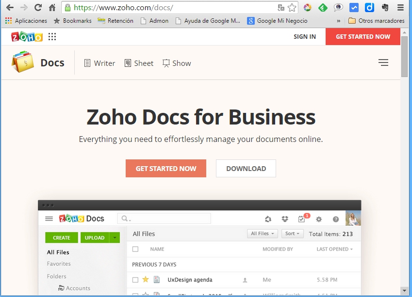 Capacitate Excel: Zoho Docs, una opción a Microsoft Office Online