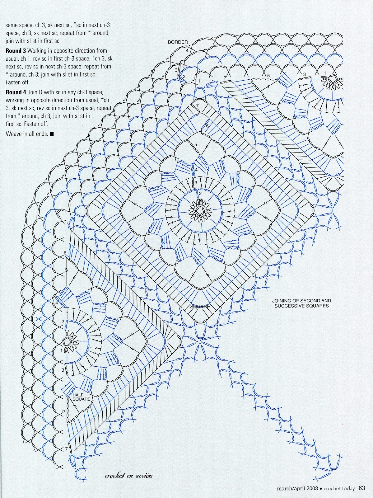 ergahandmade: Crochet Blanket + Diagrams + Free Pattern
