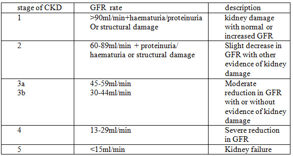 Classification of chronic kidney disease