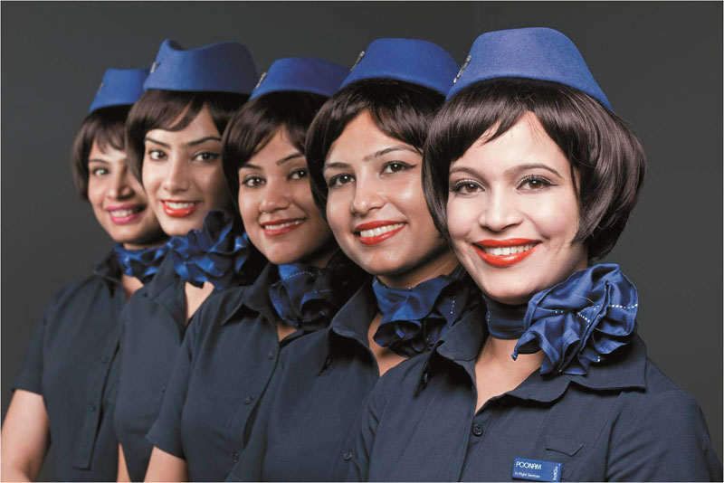 New cabin crew uniform of IndiGo World stewardess Crews