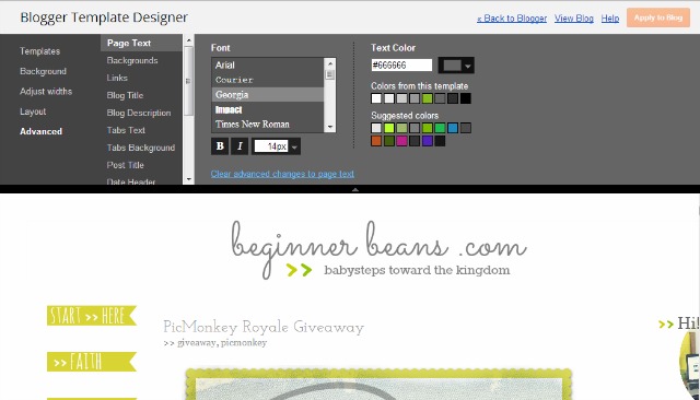 beginner blog design blogger template