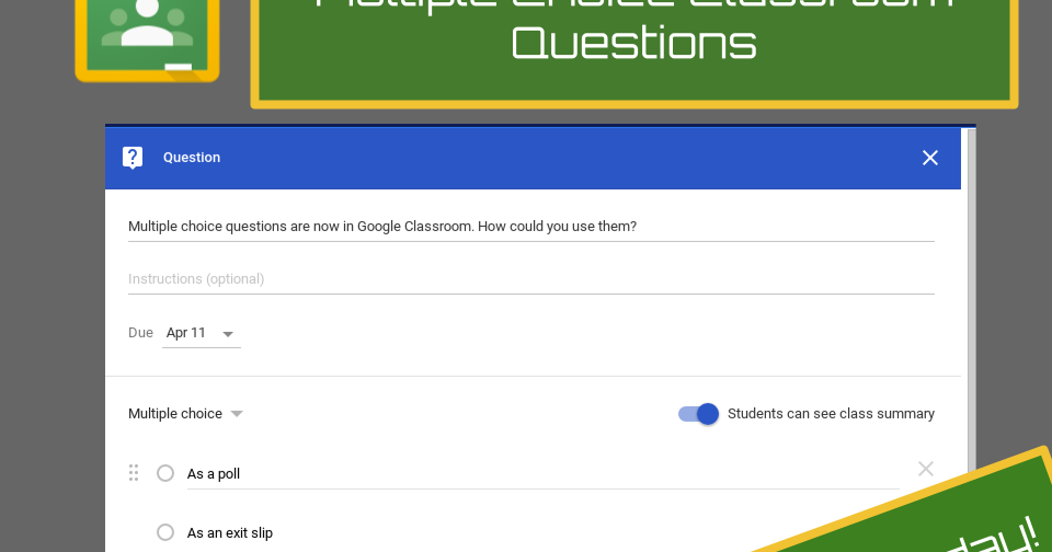 Edgaged Multiple Choice Classroom Questions