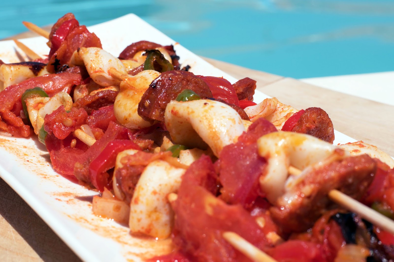 recette Brochettes de calamars et chorizo