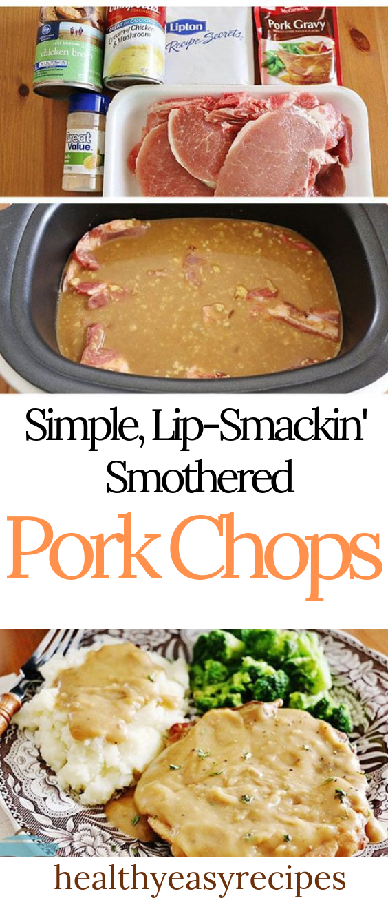Crock Pot Smothered Pork Chops | EASY FOODIE HEALTHY