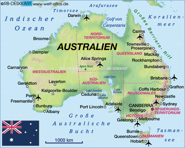 Australien-Geographie: Some pictures of the geographie