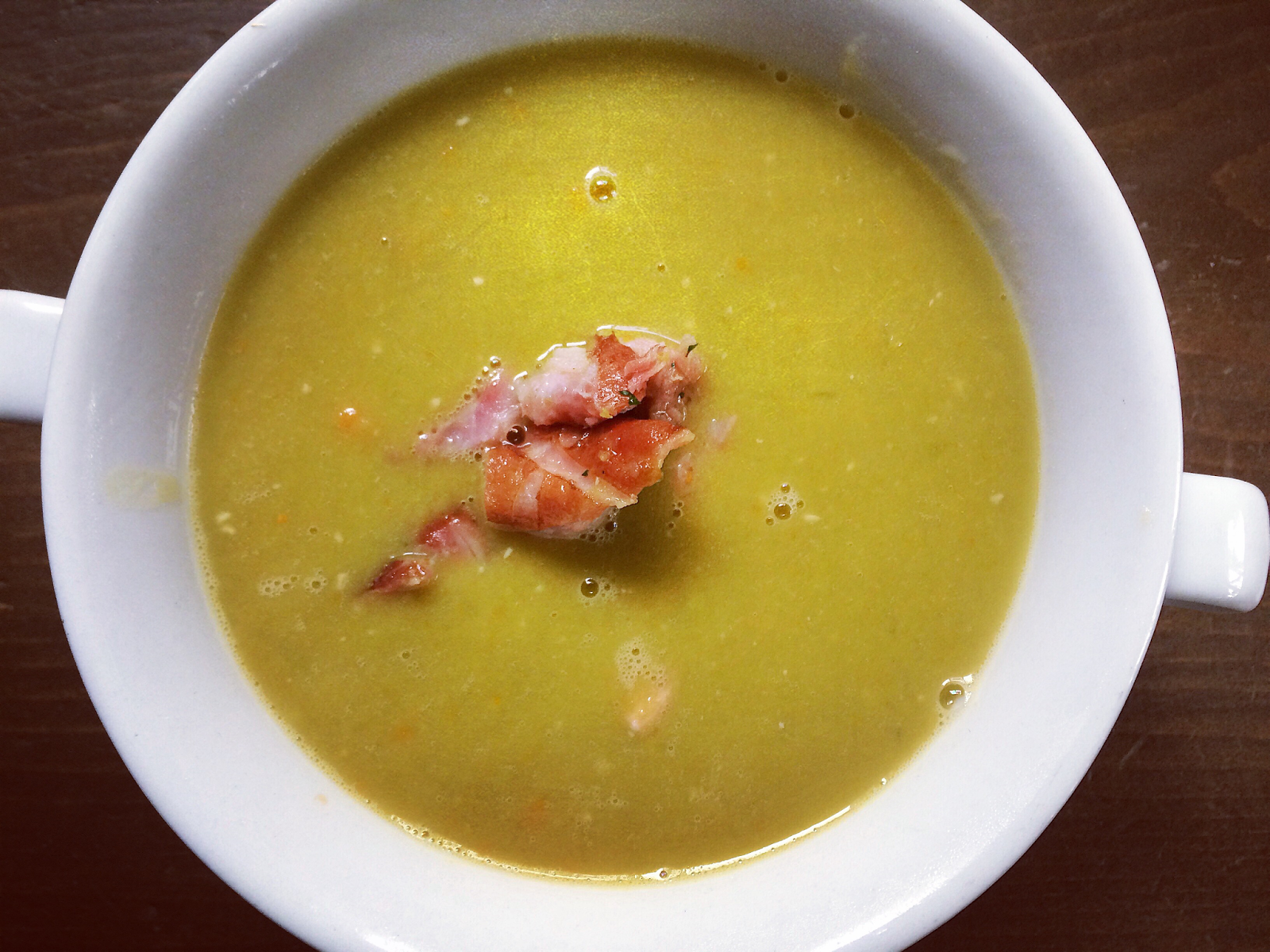 Delish Dish Cooks Split Pea Soup with Ham Hock