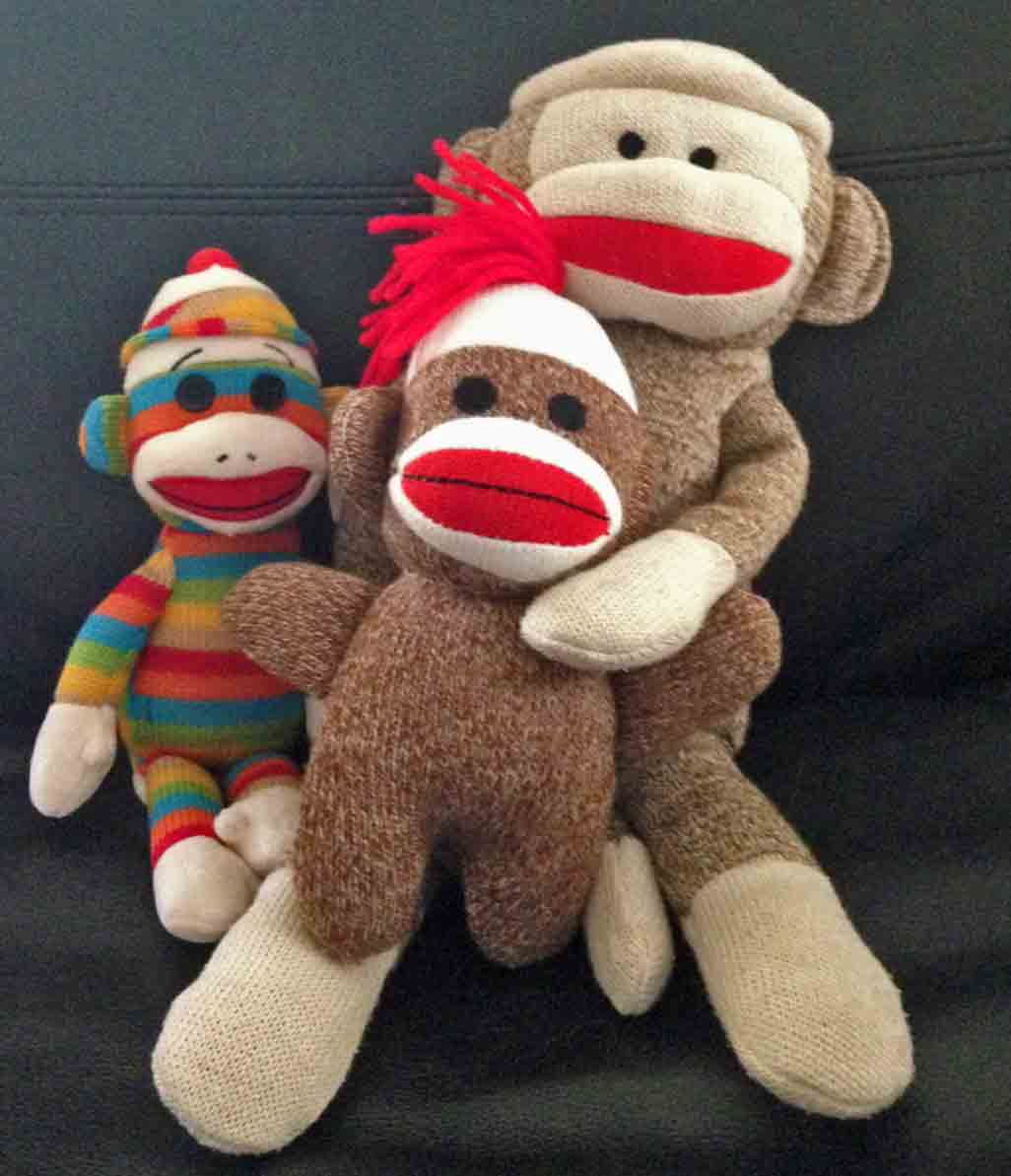 Our Epic Sock Monkey Christmas: Sock Monkeys Hanging Out Around the House