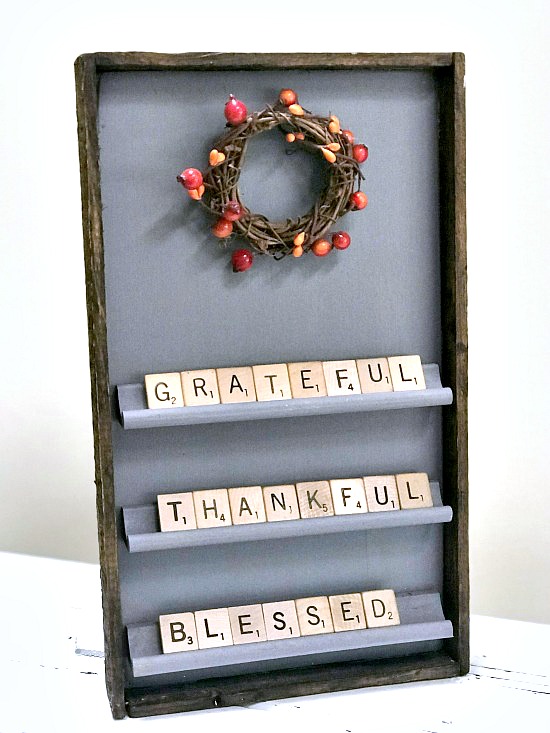 Scrabble Letter Thanksgiving Hymn Sign