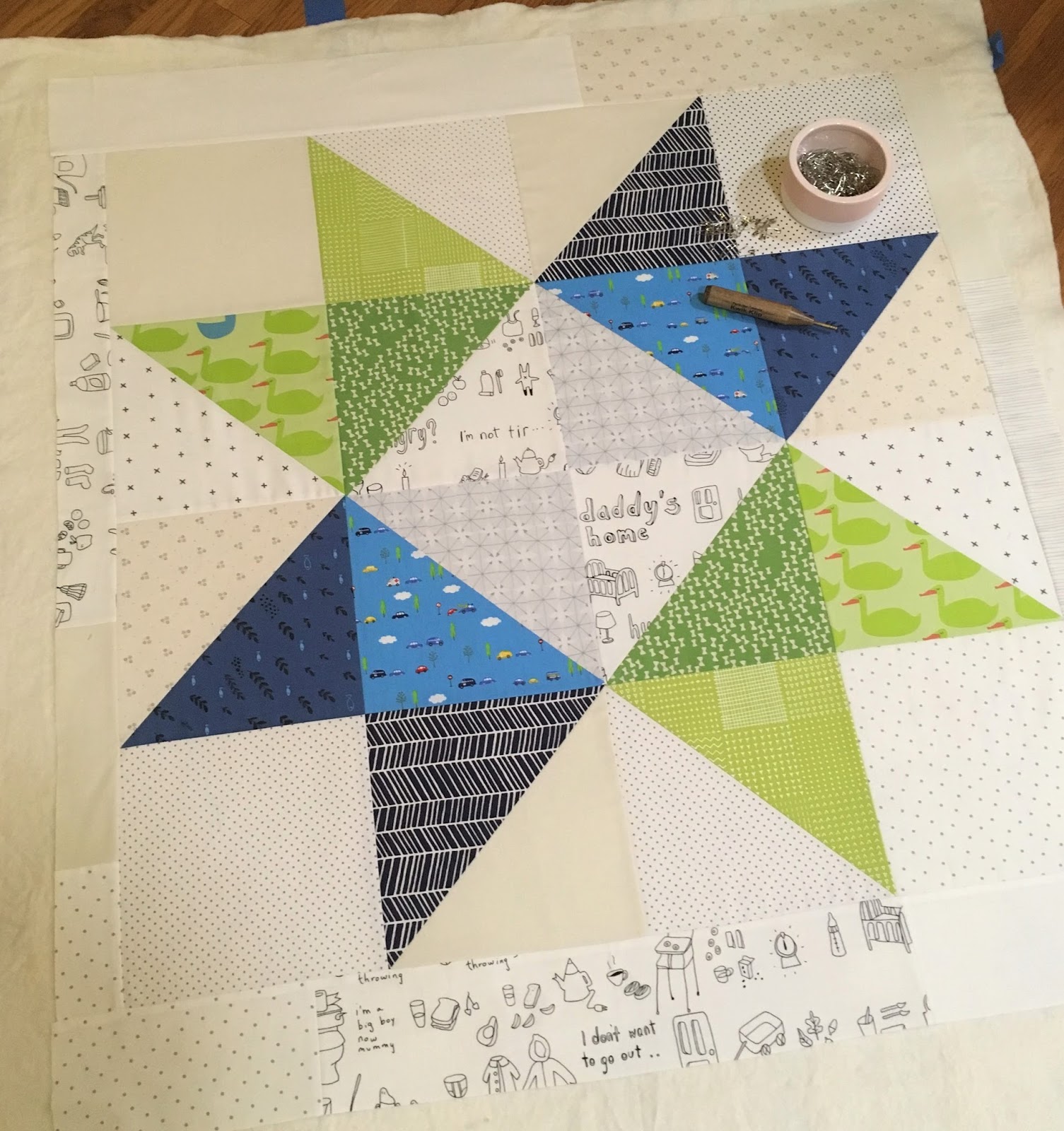 large scale star baby quilt