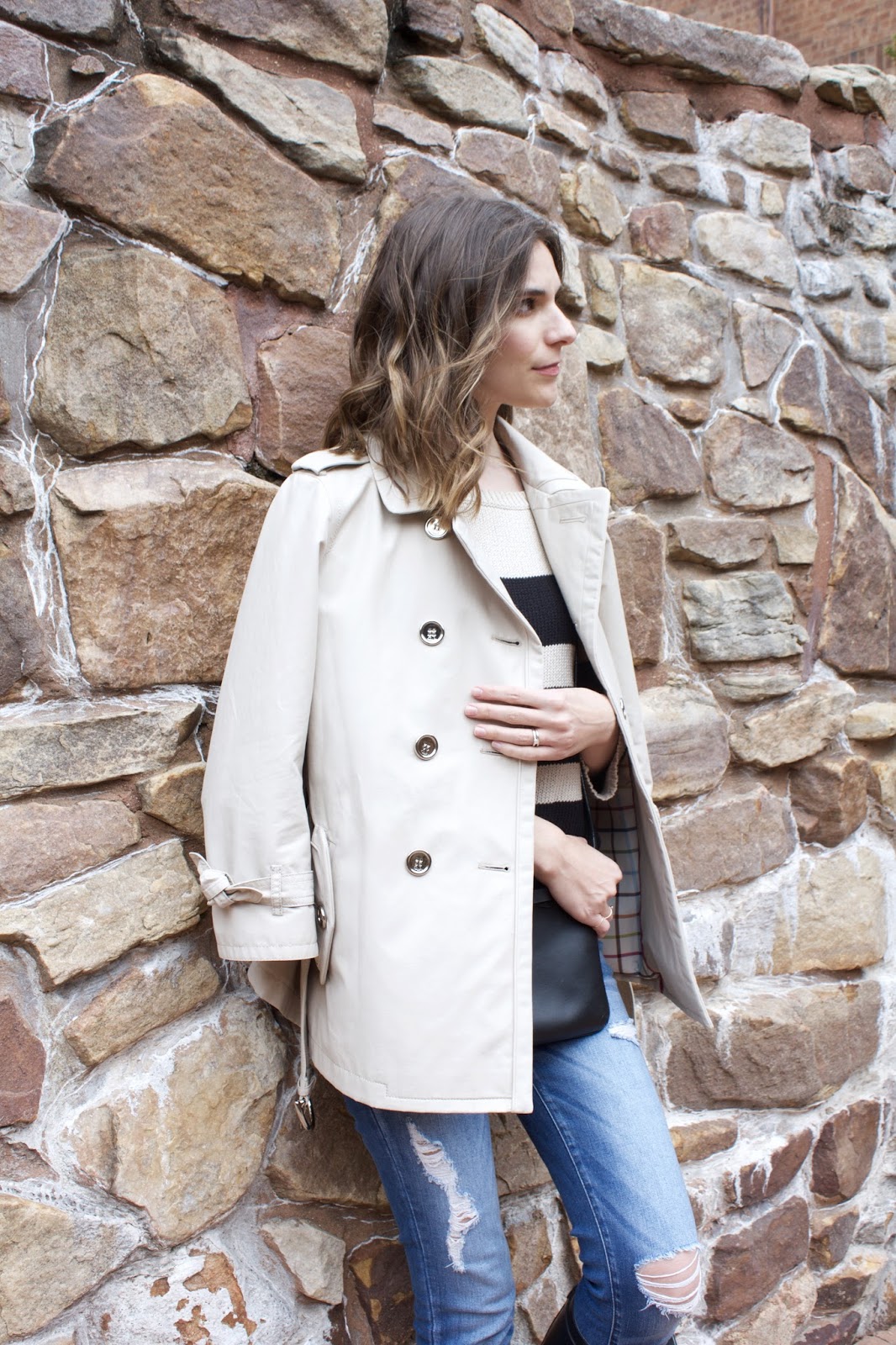 cream cropped Coach trench coat cream cropped Coach trench coat