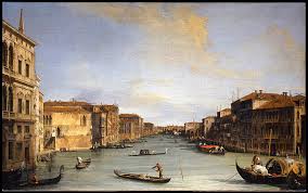 Canaletto's Grande Veduta of the Grand Canal is on display at Ca' Rezzonico