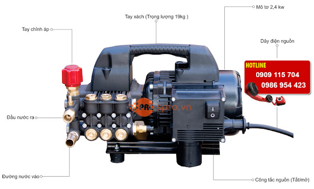 Máy phun rửa PROJECT giá rẻ, giao hàng miễn phí tại TP.HCM May-rua-xe-may-cao-ap-projet-p1600-noi-dung-1