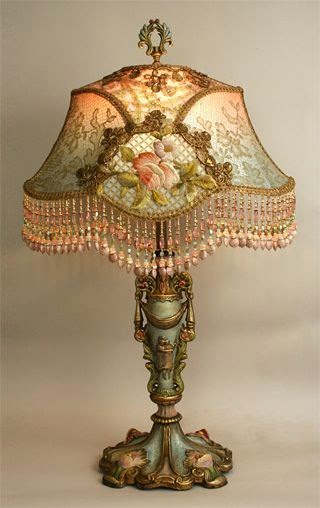 vintage lamp embroidery