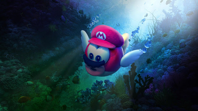 Description: Free Super Mario Odyssey Underwater HD Games wallpaper.