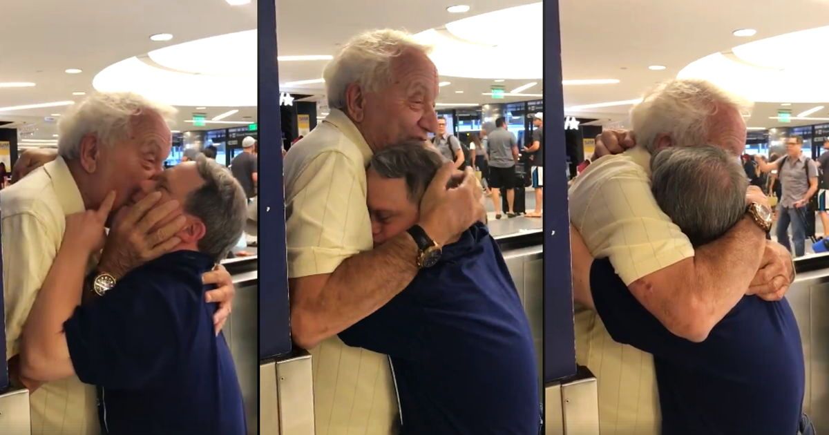 Heartwarming Video Captures The Touching Moment When 88-Year-Old Dad Reunited With His 53-Year-Old Son With Down Syndrome