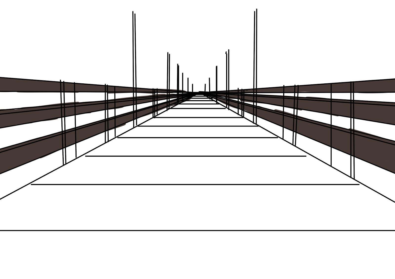 Потенциальные перспективы. Линейная перспектива. Перспектива рисунок. Мост в перспективе. Изображение в перспективе.