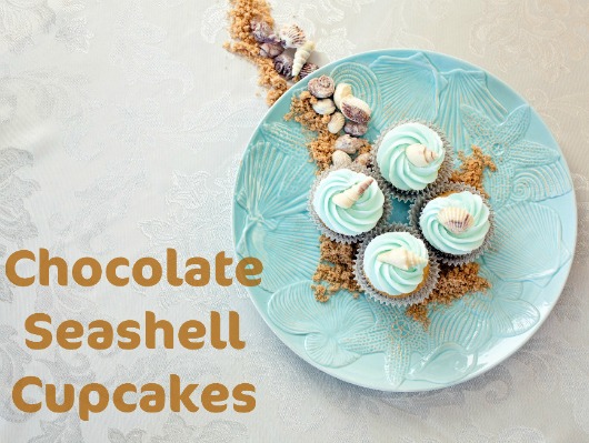 Chocolate Seashell Cupcakes