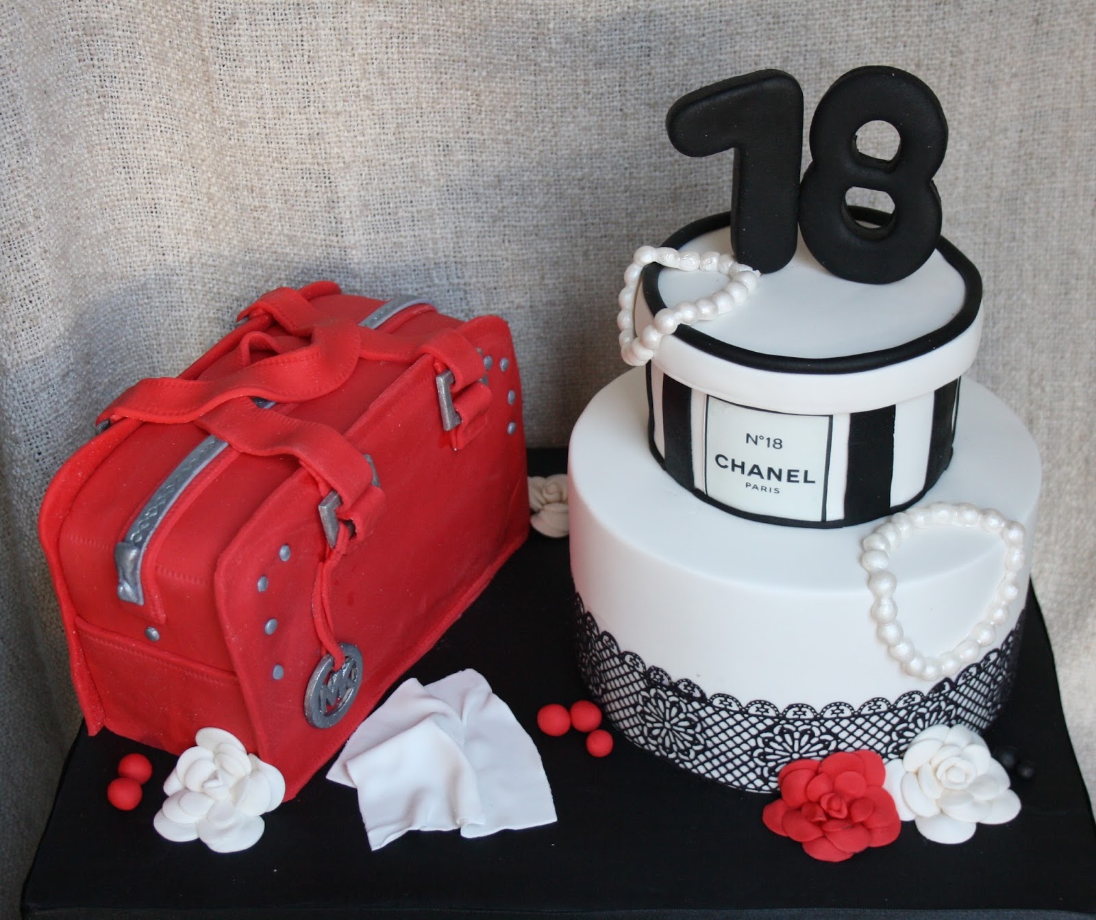 Belen cakes and cookies: Tarta Chanel y bolso Michael Kors para el 18  cumpleaños de Blanca y Paula