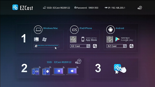 ezcast initial screen