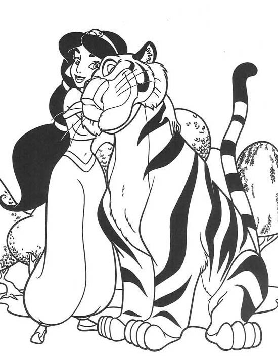 PRINCESS JASMIN FROM ALLADIN COLORING PAGES | Colorful Cartoon Coloring