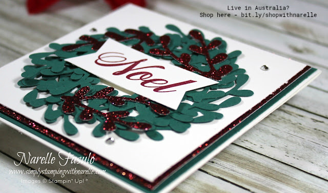 Want a quick and easy Christmas card? Then go no further than a wreath card made from punched out sprigs. Just punch and layer. The Sprig Punch makes a great wreath builder. See it here - http://bit.ly/SprigPunch