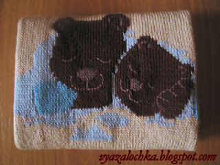 Вязалочка: Плед с мишками "Спящие в облаках"