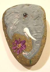 elephant painted rock different