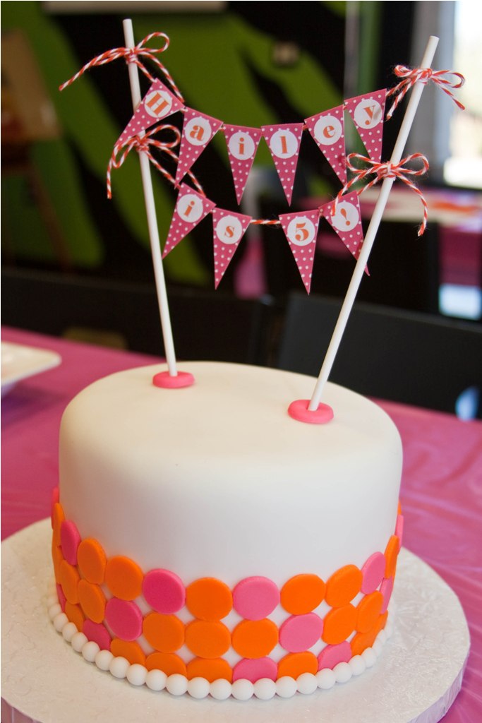 Homemade by Hillary Fabulous Orange and Pink Dots Birthday Cake