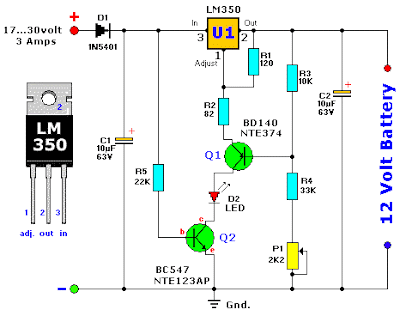 NTE Electronics Circuit: Lead Acid Battery Charger #1