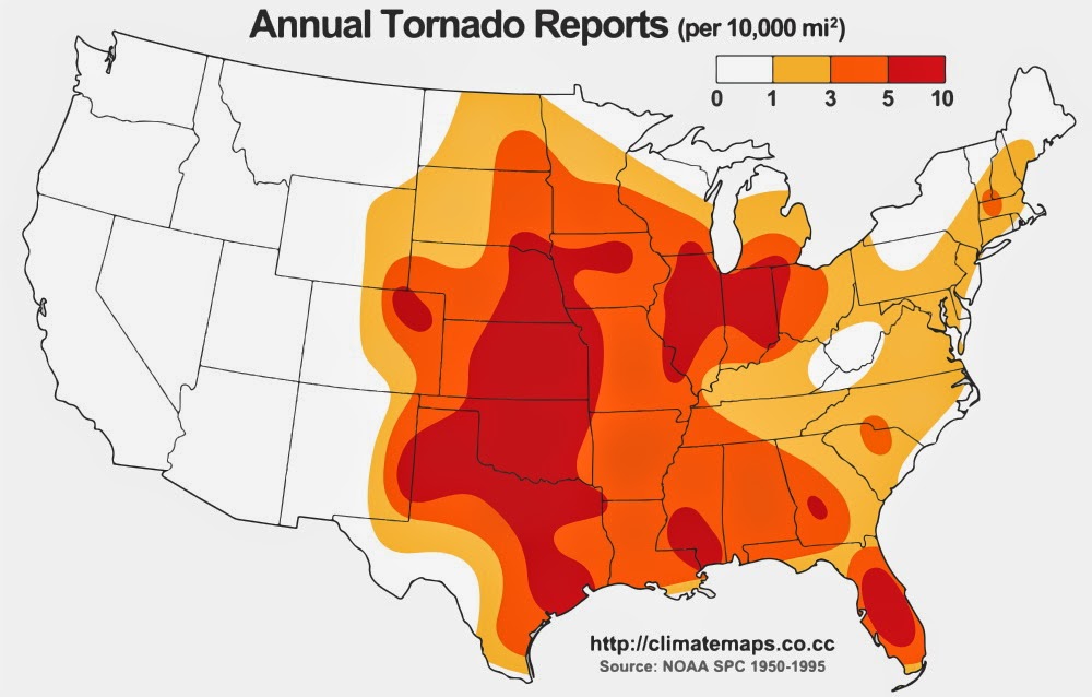 Tornado Locations Map