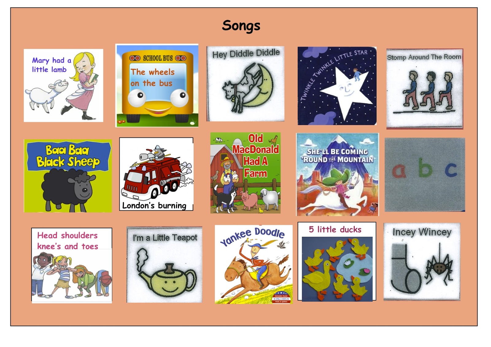 Resources Song choice cards
