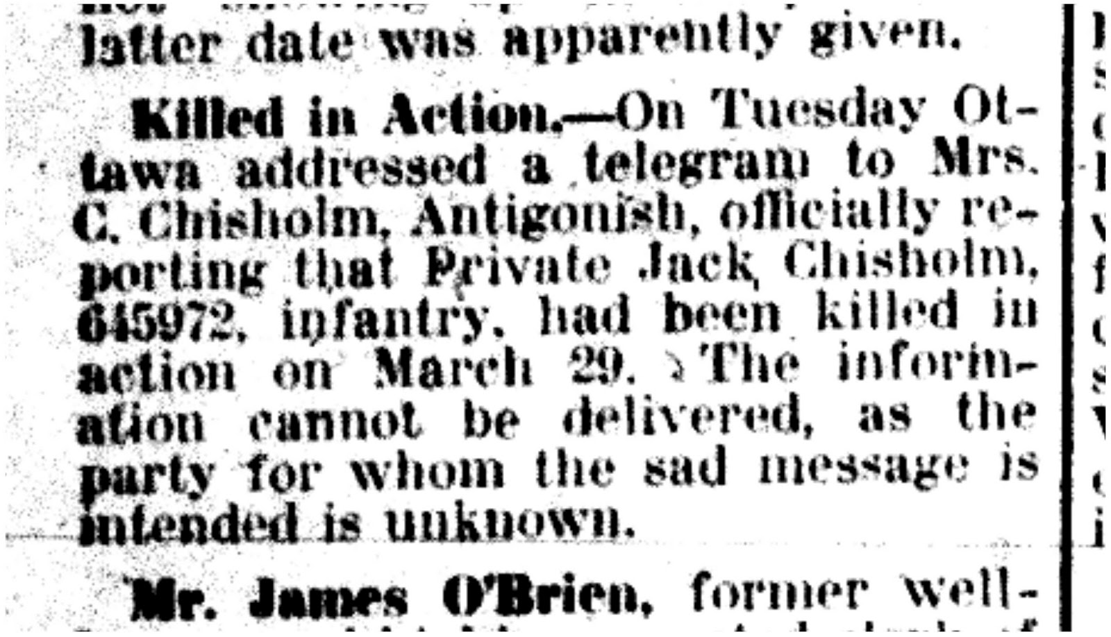 Antigonish County during the Great War 1914 1918 The Casket, April