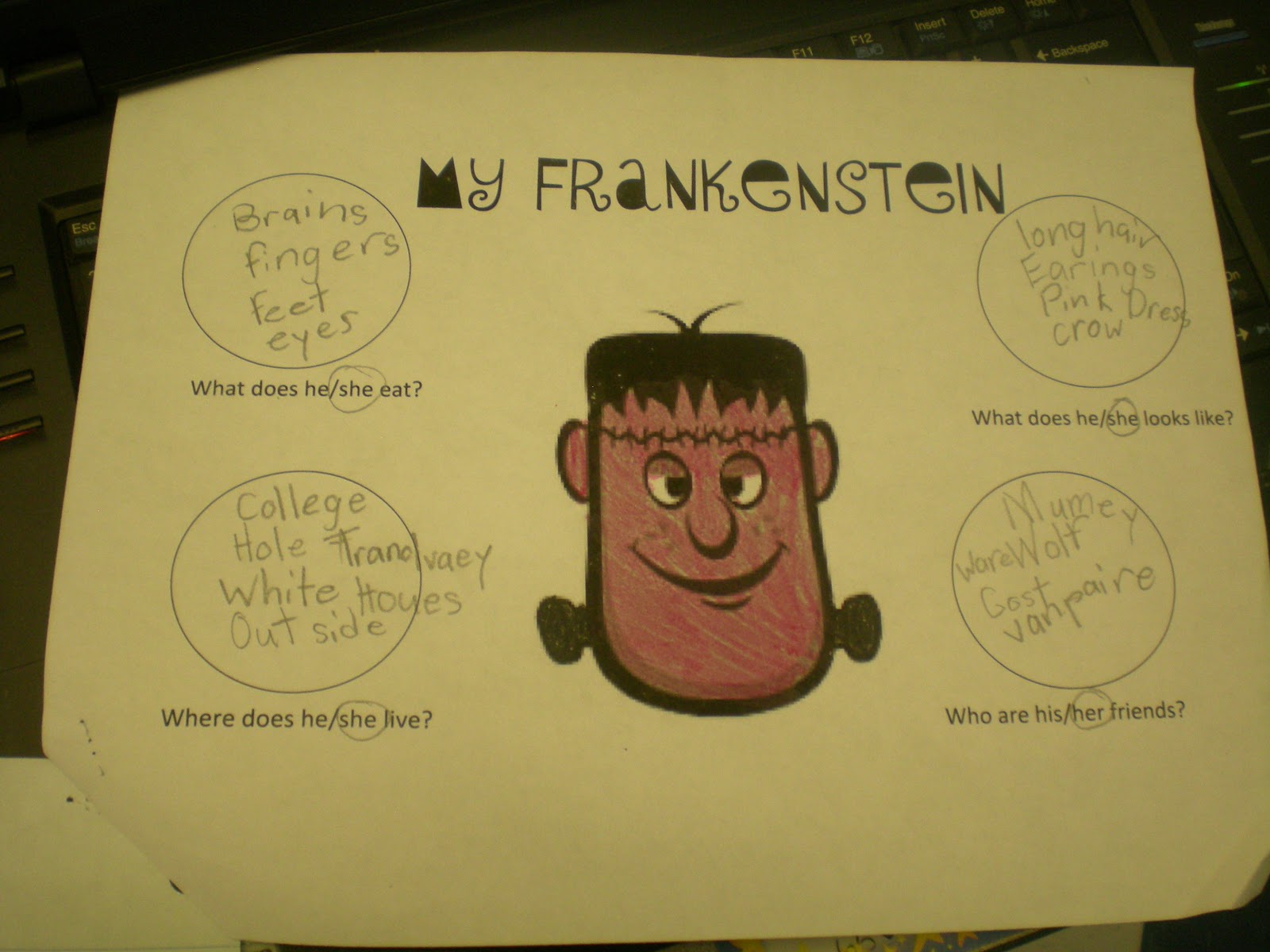 Third Grade Love Frankenstein Writing & Freebies