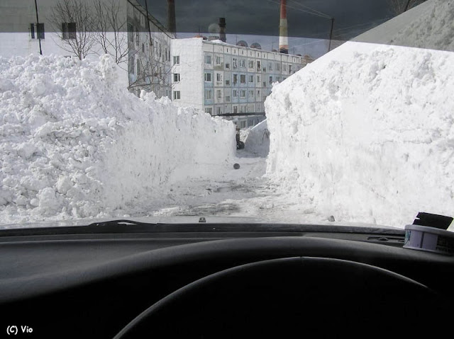 When the roads are “cleared” there is only room for one car. When the roads are “cleared” there is only room for one car.