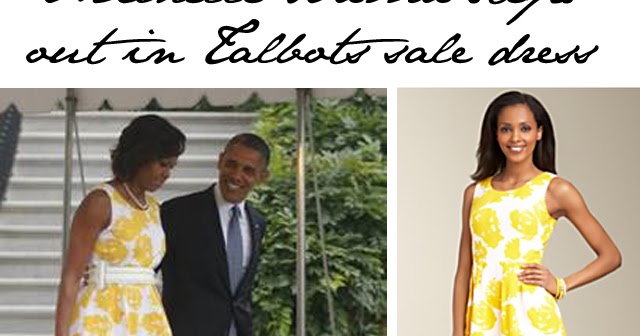 Michelle Steps Out In Talbots Dress