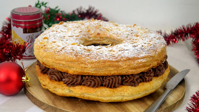 Roscón de Reyes de hojaldre relleno de chocolate ¡Fácil y delicioso!