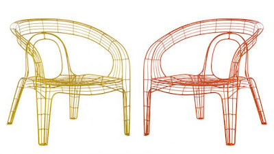 Diseño de silla con alambre de colores