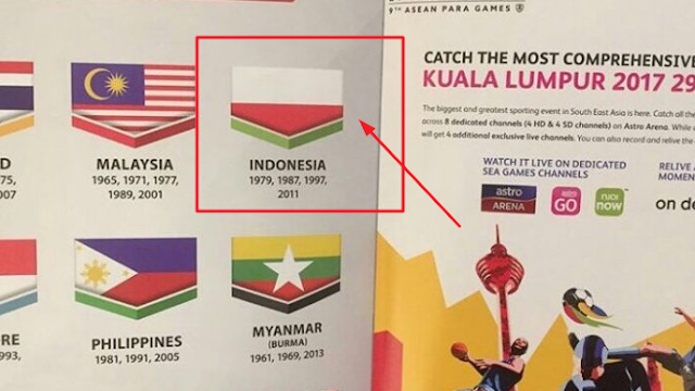 Bendera Indonesia Terbalik di Buku SEA Games Malaysia 2017, Provokasi? Bendera Indonesia Terbalik di Buku SEA Games Malaysia 2017, Provokasi?