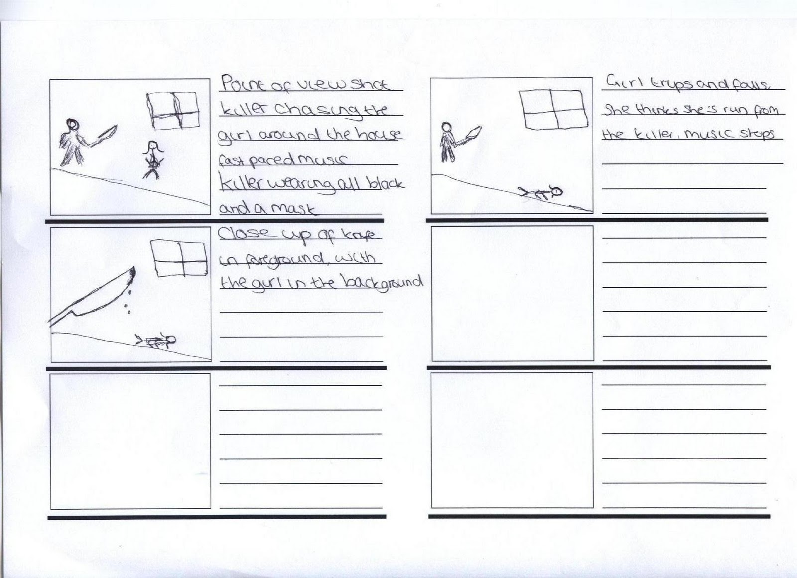 A2 Media Blog Chase scene storyboard