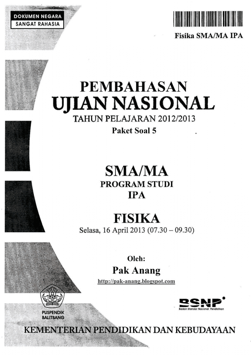 Berbagi dan Belajar: Pembahasan Soal UN Fisika SMA 2013 (TRIK