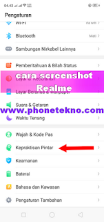 Cara screenshot Realme C1