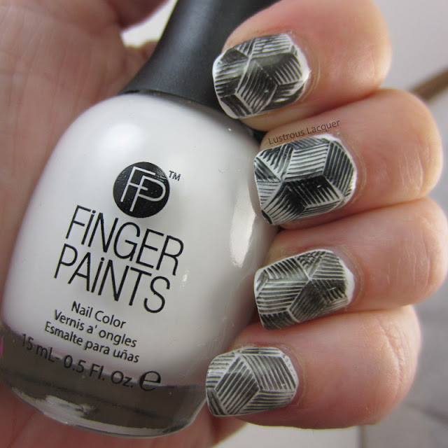 Black Nail Polish stamping comparison Lustrous Lacquer