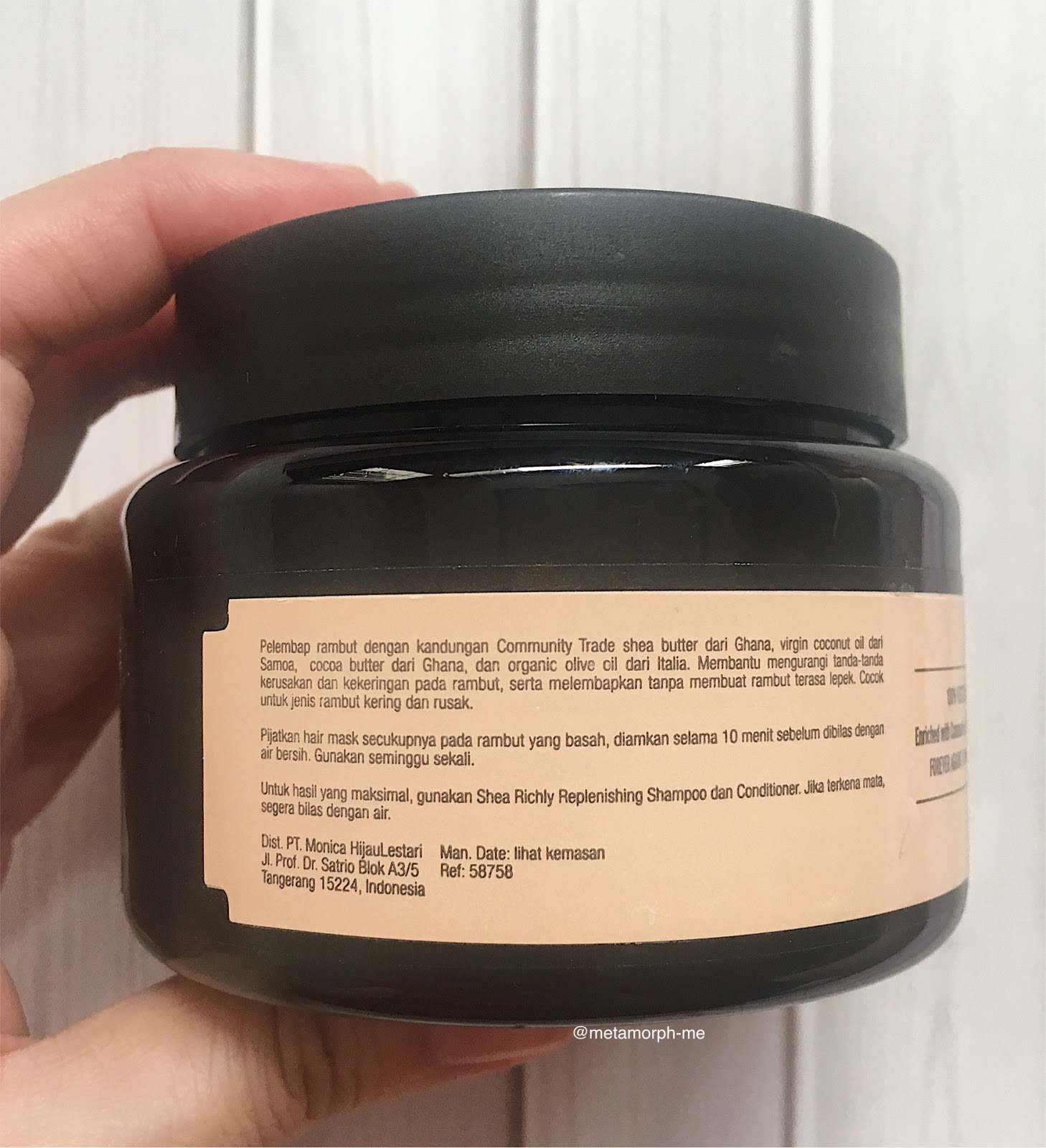 the body shop shea butter richly replenishing hair mask metamorphme