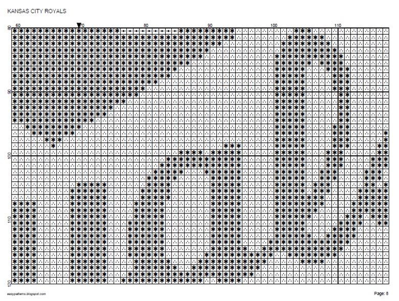 EASY PATTERNS Kansas City Royals crossstitch pattern