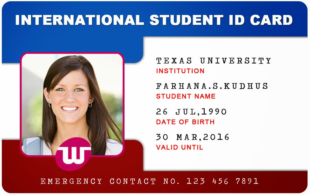 ID Card Coimbatore Ph 97905 47171 International University Student ID Card Templates