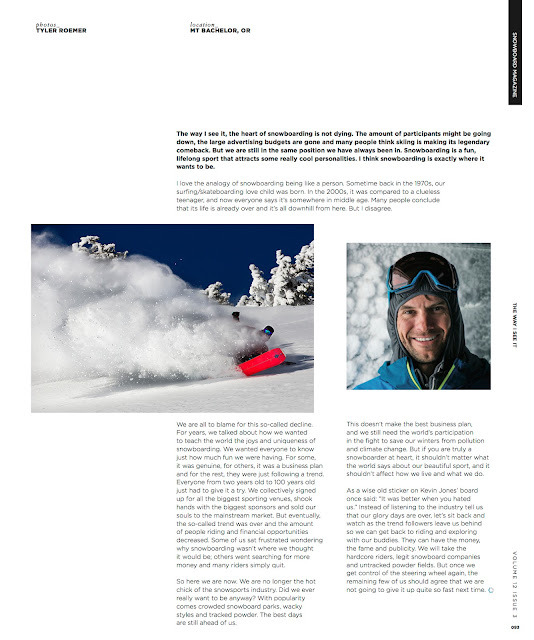 Josh Dirksen interview on snowboarding. 